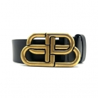 Balenciaga BB Black Leather Belt
