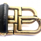 Balenciaga BB Black Leather Belt