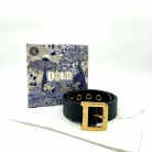 Cintura in pelle nera Dior