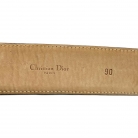 Black leather Dior belt with silver D-shaped buckle