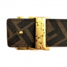 Cintura reversibile Fendi, Marrone con logo Fendi e color pietra sull'altro lato con fibbia dorata