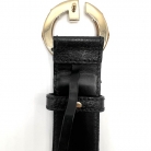 Cinturón Gucci con hebilla G de bambú y lona negra GG