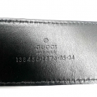 Cinturón Gucci con hebilla G de bambú y lona negra GG