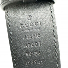 Gucci black leather belt with gold buckle