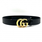 Cintura Gucci GG in pelle nera