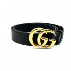 Cintura Gucci GG in pelle nera