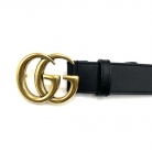 Cintura Gucci GG in pelle nera