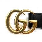 Cintura Gucci GG in pelle nera