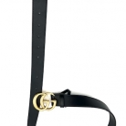 Cintura Gucci GG in pelle nera