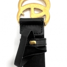 Cintura Gucci GG in pelle nera