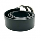 CINTURON GUCCI GG PLATEADA EN CUERO NEGRO TALLA 90