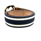 CINTURON GUCCI INTERLOCKING EN LONA AZUL Y BLANCO
