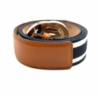 CINTURON GUCCI INTERLOCKING EN LONA AZUL Y BLANCO
