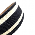 CINTURON GUCCI INTERLOCKING EN LONA AZUL Y BLANCO
