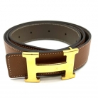 Cinturón Hermès Doble Faz Marrón y Beige