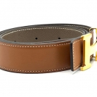 Cinturón Hermès Doble Faz Marrón y Beige