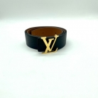 Cintura iniziale Louis Vuitton in pelle nera