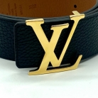 Cintura iniziale Louis Vuitton in pelle nera