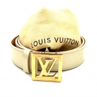 Cinturón Louis Vuitton de charol beige
