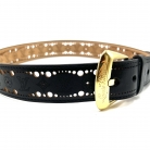 Louis Vuitton Monogram belt in leather with a gold buckle