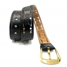 Louis Vuitton Monogram belt in leather with a gold buckle