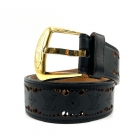 Louis Vuitton Monogram belt in leather with a gold buckle