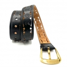 Louis Vuitton Monogram belt in leather with a gold buckle