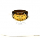 Cintura Prada in pelle marrone con fibbia dorata