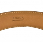Cintura Prada in pelle marrone con fibbia dorata