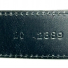 Prada black leather belt with silver buckle