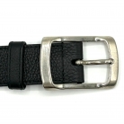 Prada black leather belt with silver buckle