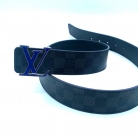 cinturon reversible damero graphite con detalle azul