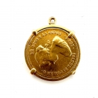 Ciondolo con moneta originale in oro — Elisabetta II