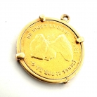 Ciondolo con moneta originale in oro — Elisabetta II