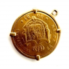 Ciondolo con moneta originale in oro — Elisabetta II