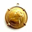 Ciondolo con moneta originale in oro — Elisabetta II
