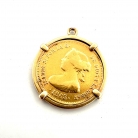 Ciondolo con moneta originale in oro — Elisabetta II