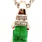 Emerald and diamond gold pendant