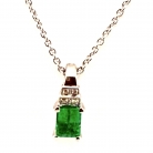 Emerald and diamond gold pendant