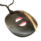 Colgante Hermès nacarado marrón y rosa