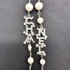 COLLAR CHANEL NÚMERO 5 PLATEADO CON PEDRERÍA