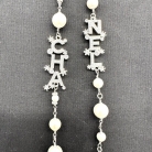 COLLAR CHANEL NÚMERO 5 PLATEADO CON PEDRERÍA