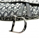 Dior Saddle Bag Oblique en jacquard negro y gris