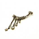 Earcuff Dior in metallo dorato con dettagli pendenti a catena