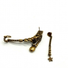 Earcuff Dior in metallo dorato con dettagli pendenti a catena