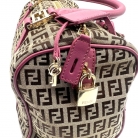Fendi Boston Bag en canvas con logo Zucca
