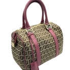 Fendi Boston Bag en canvas con logo Zucca
