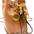 Fendi tresor en cuero camel y diseño flor