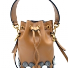 Fendi tresor en cuero camel y diseño flor