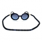 OCCHIALI DA SOLE CHANEL ROTONDI CON CATENA E SCATOLA